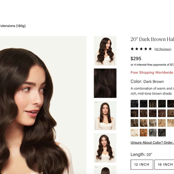 Luxy Halo Extensions Dark Brown 20" New w/ pink box - Picture 2 of 2